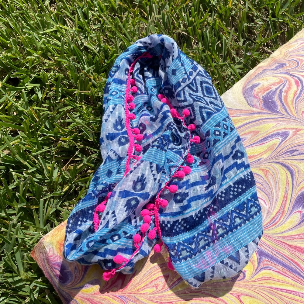 Blue and Pink Scarf Lightweight